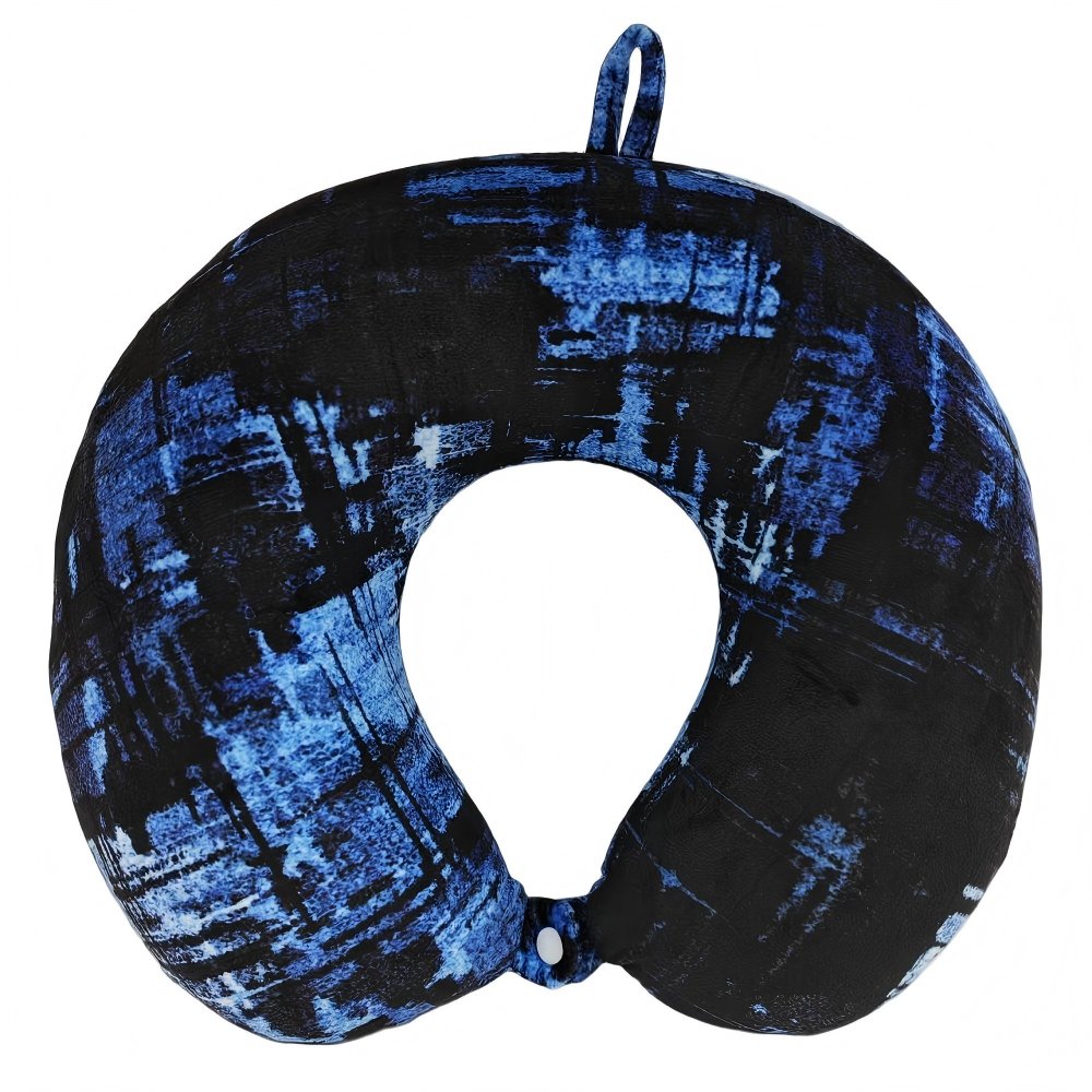 U-shaped pillow Blue & Black Tie-Dye Memory Foam U-Shaped Pillow
