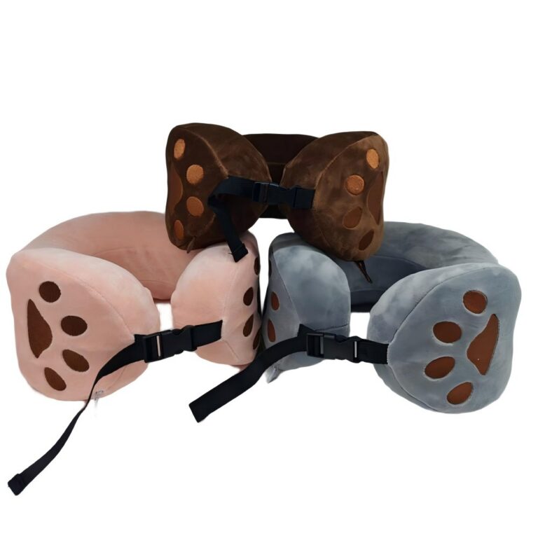 U-shaped pillow Memory Foam U-Shaped Pillow with Embroidered Animal Paw Print