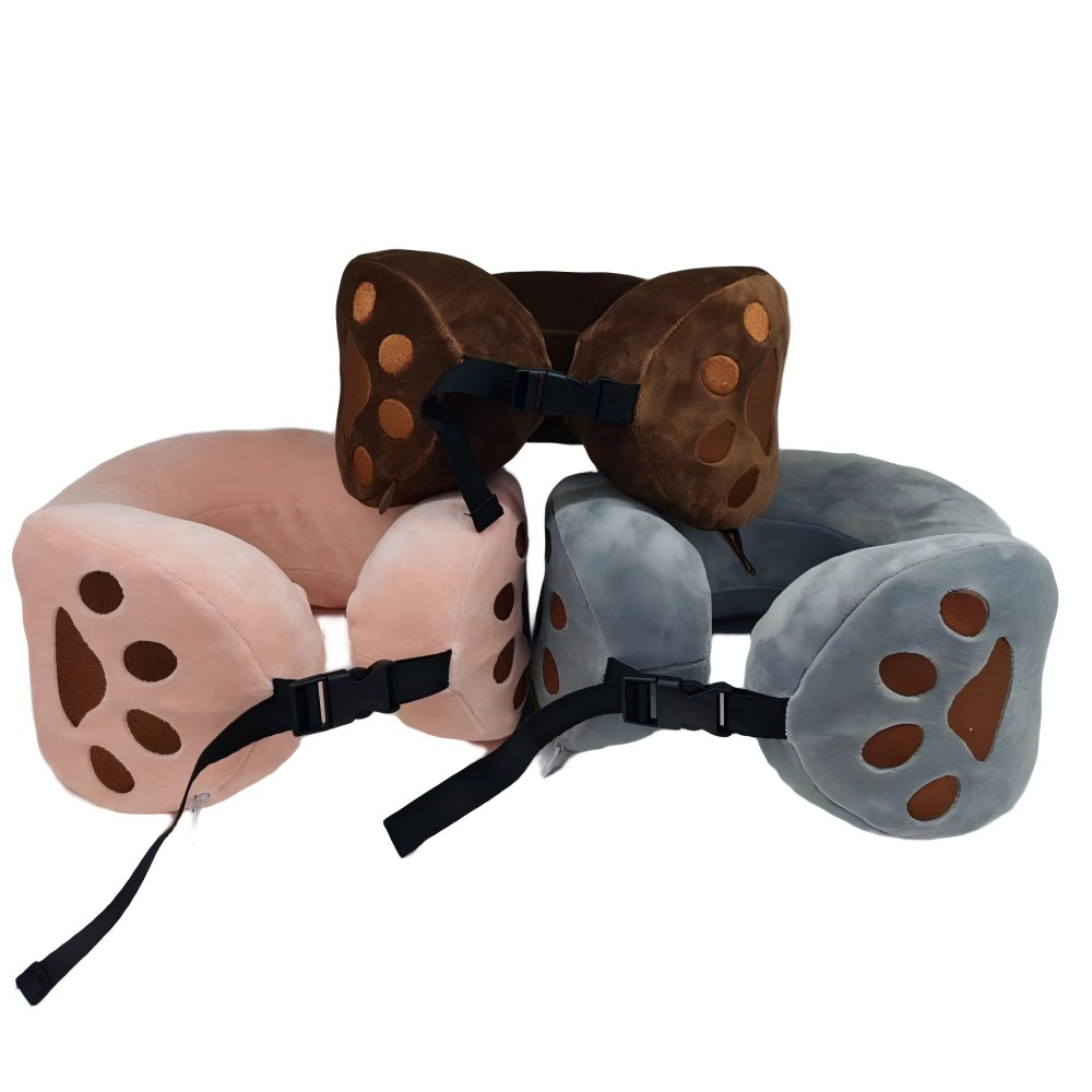 U-shaped pillow Memory Foam U-Shaped Pillow with Embroidered Animal Paw Print