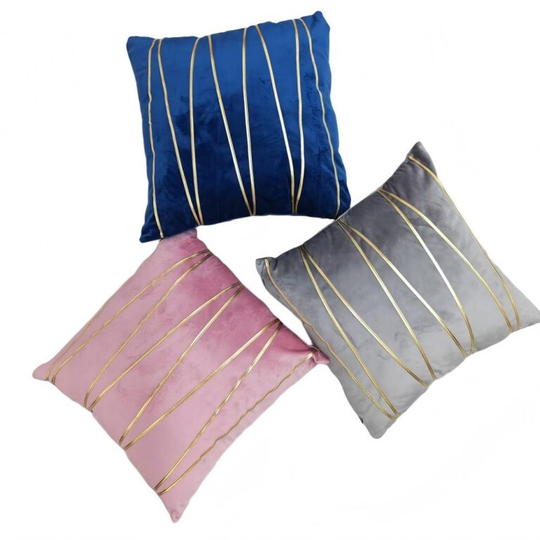 Throw Pillow Dutch Velvet Throw Pillow with Gold Piping