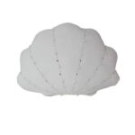 Throw Pillow Pearl-Embellished Seashell Throw Pillow