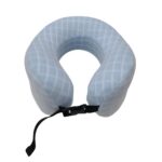 U-shaped pillow Small Grid Pattern Memory Foam Neck Pillow – Foldable & Portable