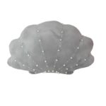Throw Pillow Pearl-Embellished Seashell Throw Pillow