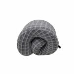 U-shaped pillow Small Grid Pattern Memory Foam Neck Pillow – Foldable & Portable