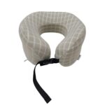 U-shaped pillow Small Grid Pattern Memory Foam Neck Pillow – Foldable & Portable