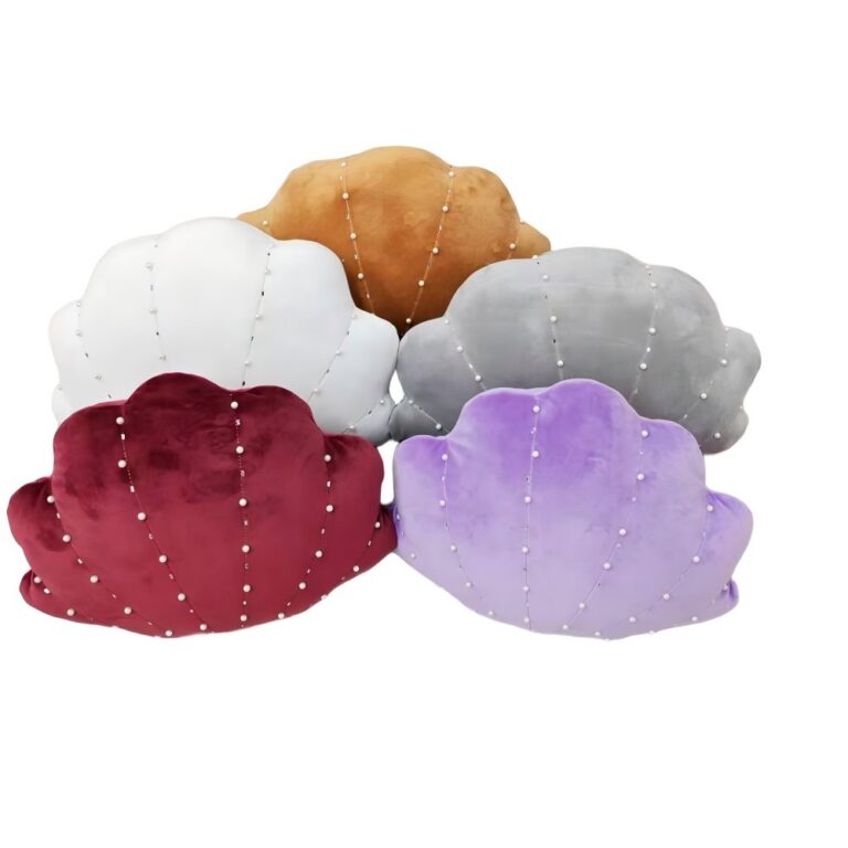 Throw Pillow Pearl-Embellished Seashell Throw Pillow